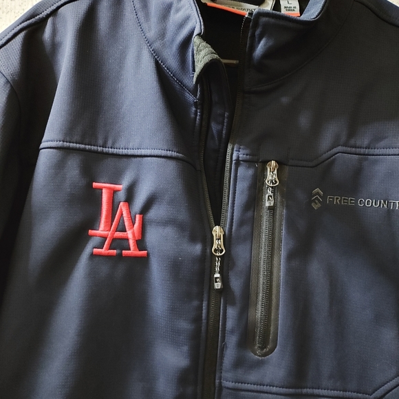 Free Country LA Dodgers Embroidered Jacket MLB Blue Soft Shell Men's Large - Picture 3 of 12